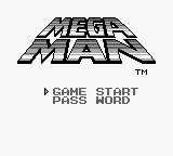 Mega Man: Dr Wily's Revenge title screen for GameBoy
